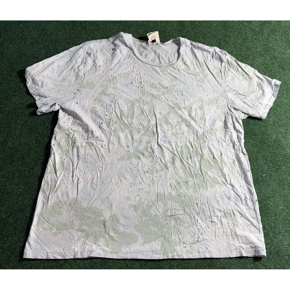TOTALLY BLOWN T-Shirt Womens Sage Green Distressed Short Sleeve Tee Grunge